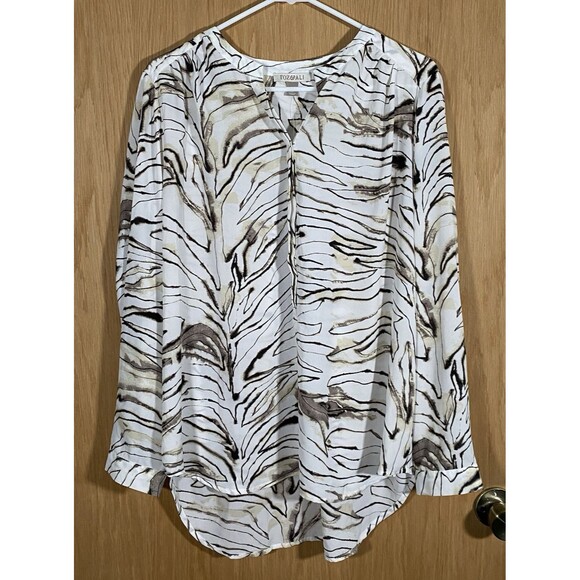 Roz & Ali Women's Sz XL Top Blouse Abstract Hi-Low Tunic Flowy Career Artsy NWT - Picture 1 of 7